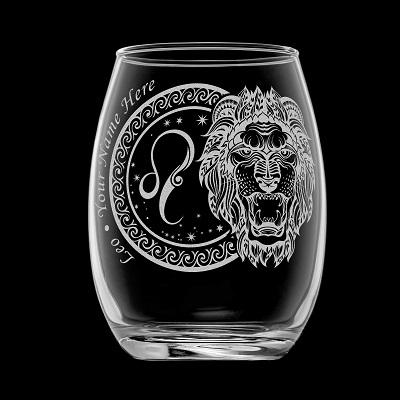 leo wine glass black