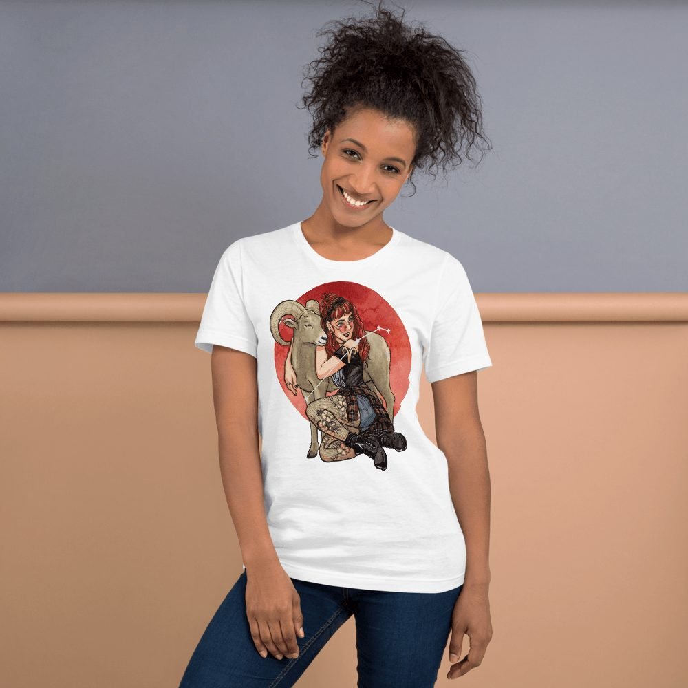 Cute Aries Girl Constellation T-Shirt - Zodiac Astrology Tee - Image 4