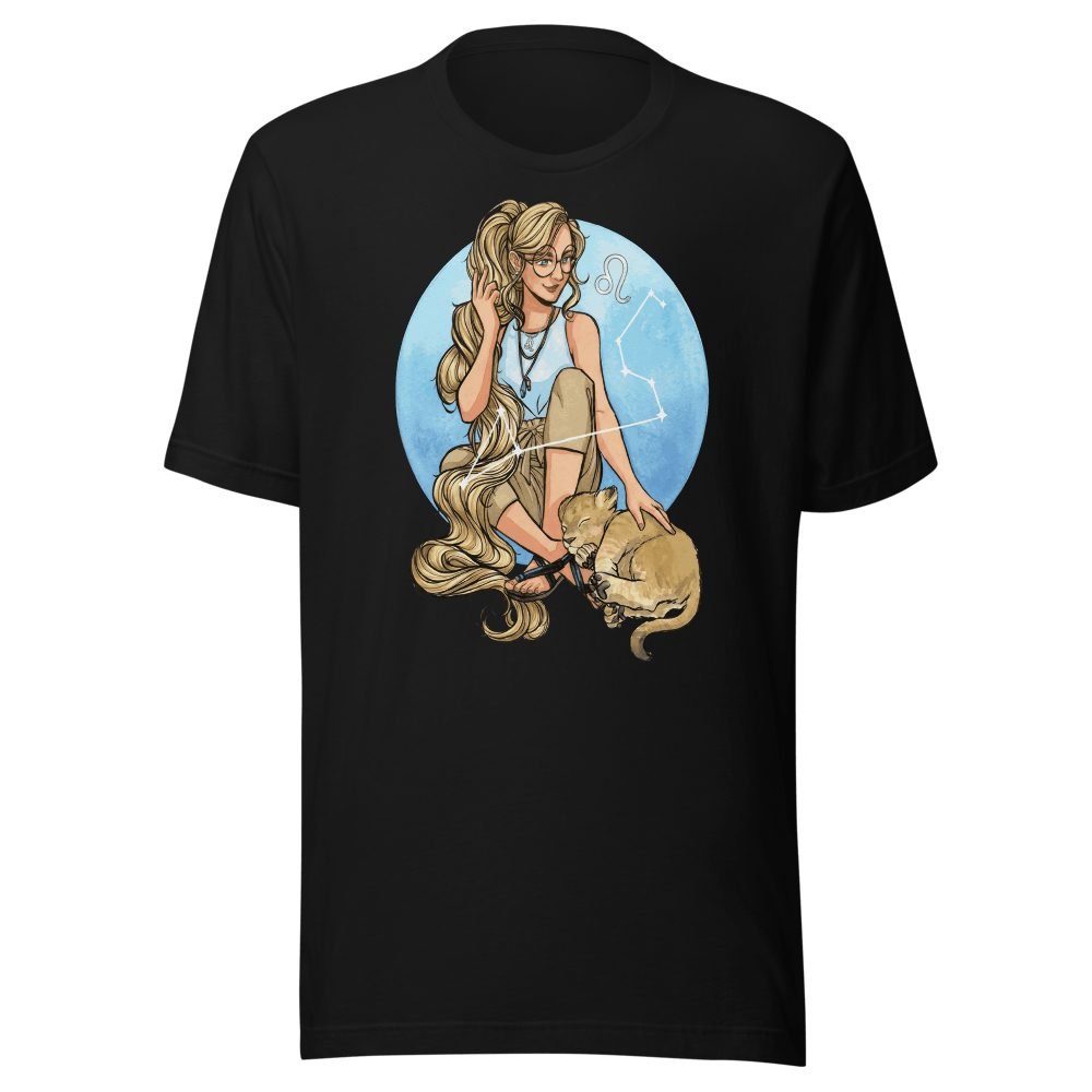 Cute Leo Girl Constellation T-Shirt - Zodiac Astrology Tee - Image 2