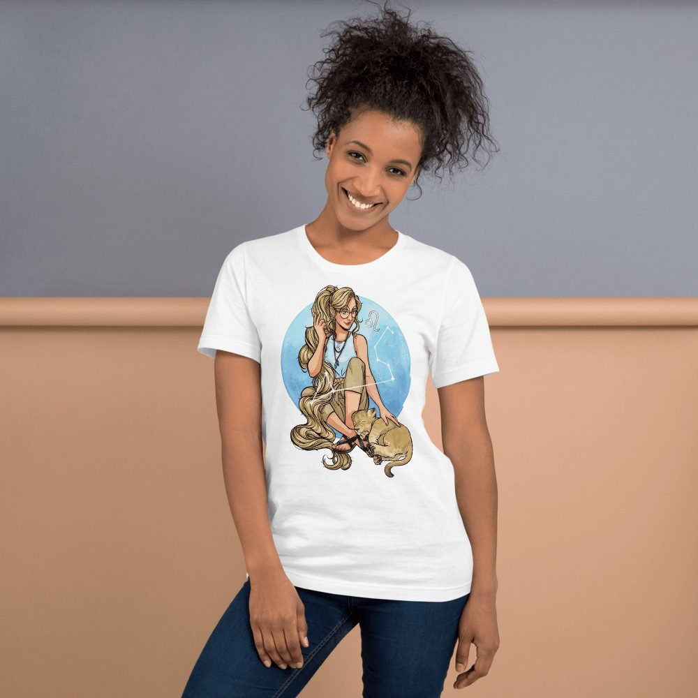 Cute Leo Girl Constellation T-Shirt - Zodiac Astrology Tee - Image 4