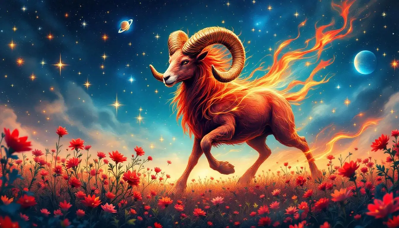aries season 2026 spring cosmic energy illustration