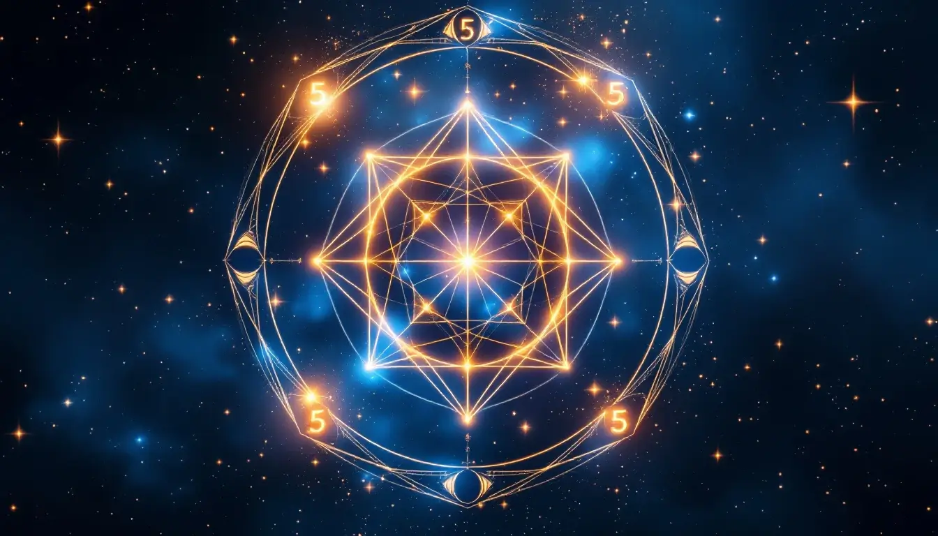 Sacred numerology of the four fives in 5555