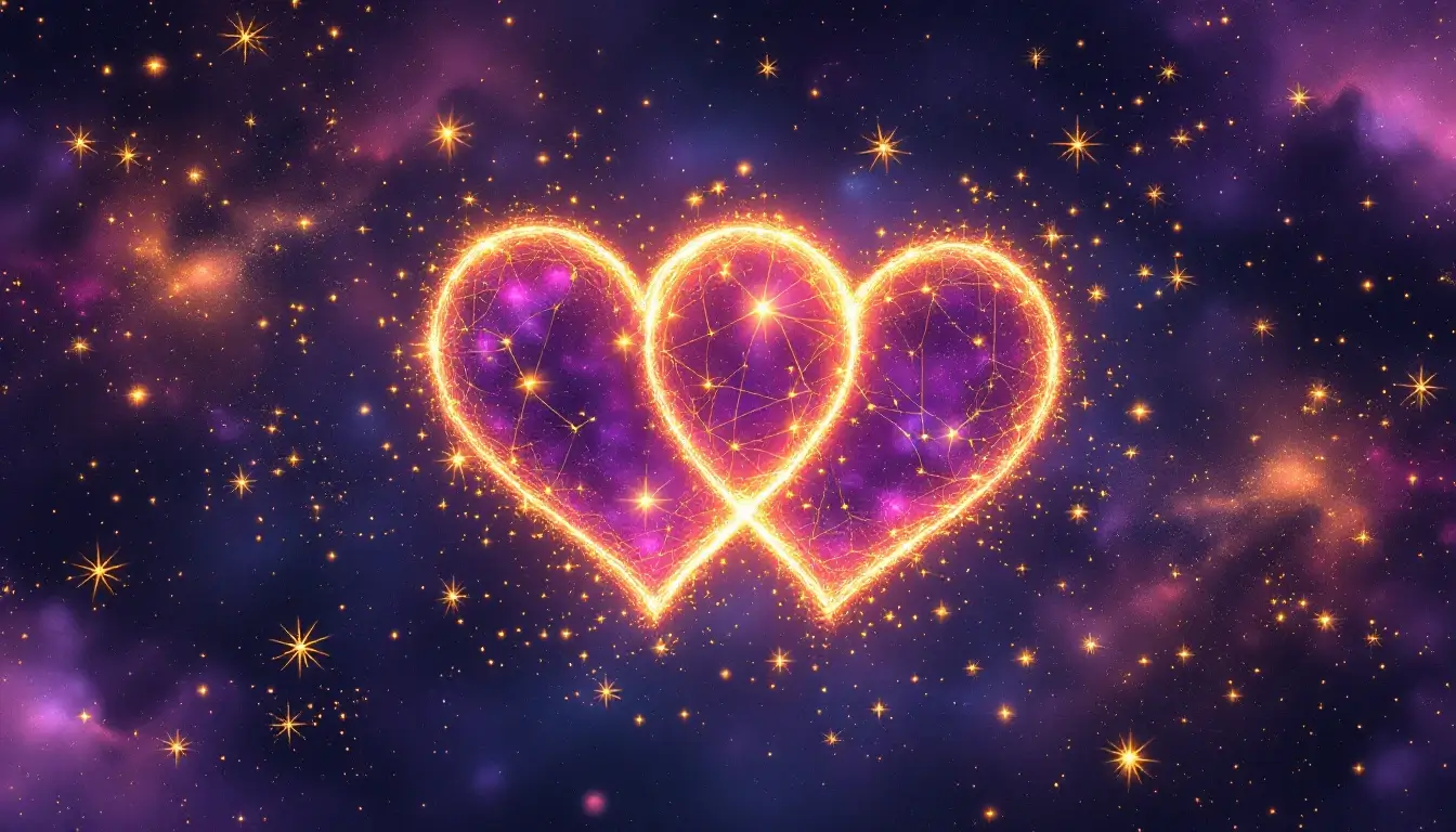 Twin flame hearts formed from constellations for 5555 in love