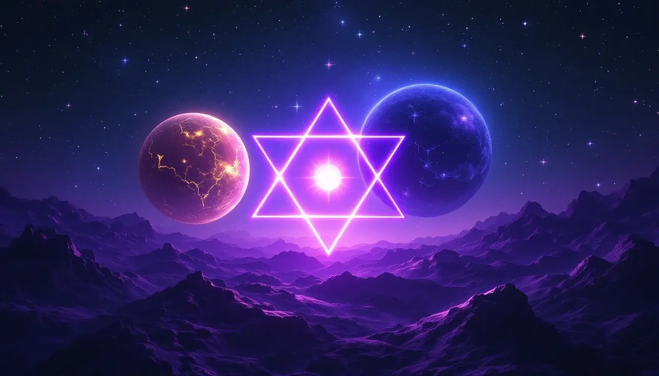 Chiron in Taurus square Pluto in Aquarius depicted as cosmic tension