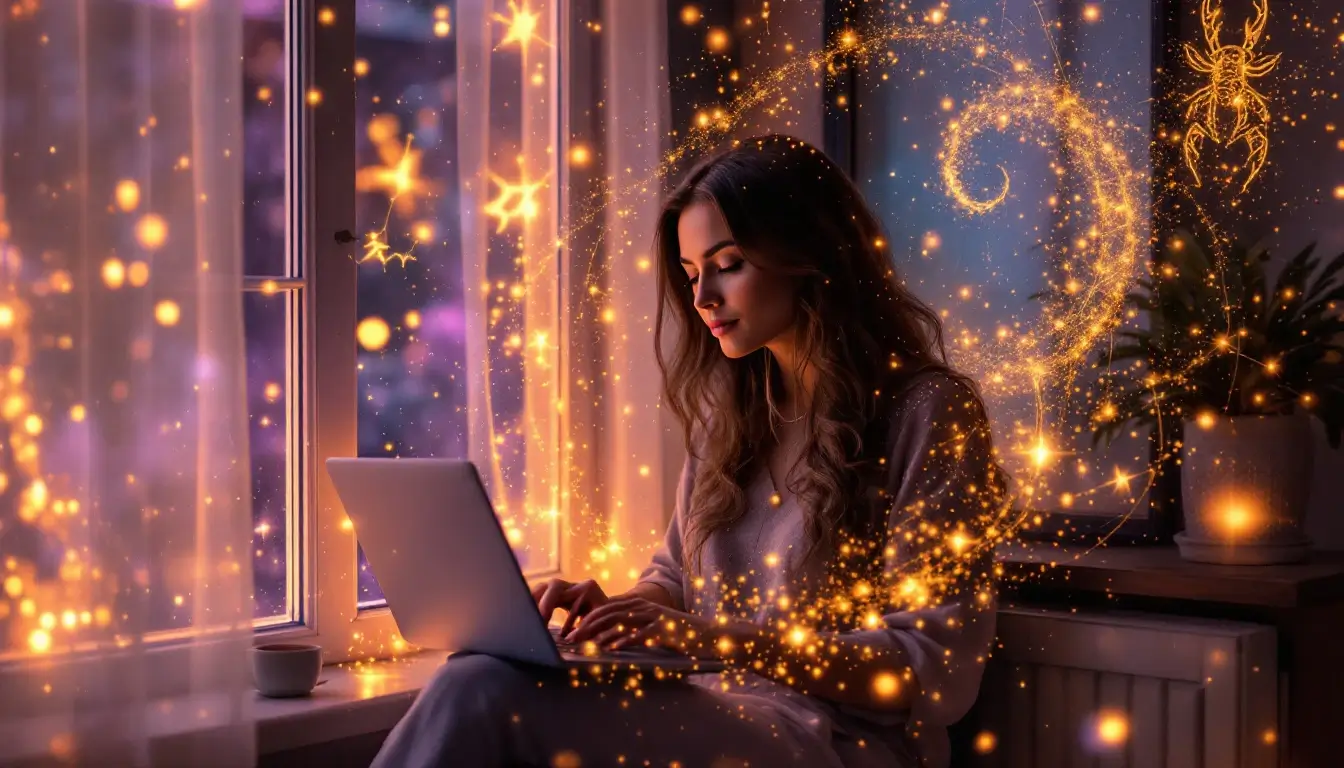 worked example birth chart reading - Sarah's Cancer sun Scorpio moon Aries rising