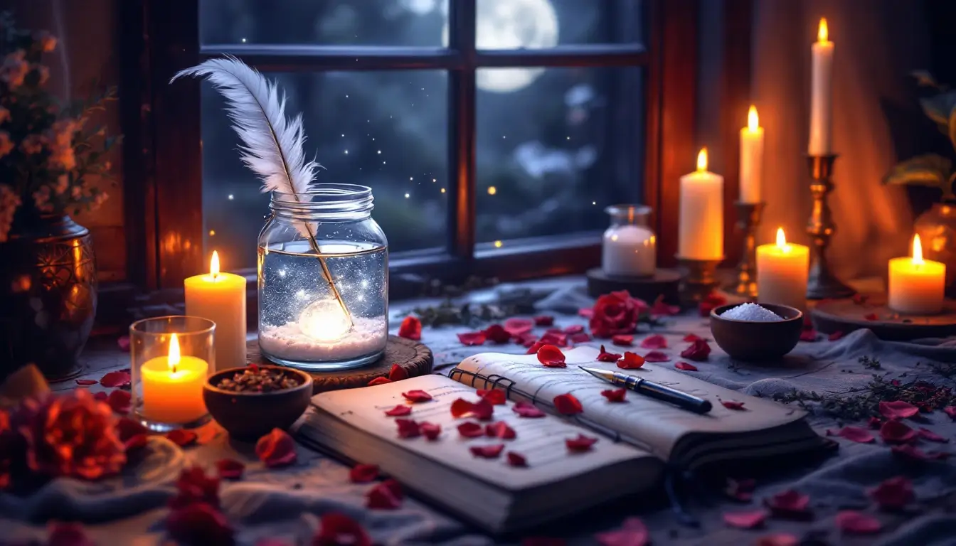 Red moon rituals and full moon altar for menstrual honoring