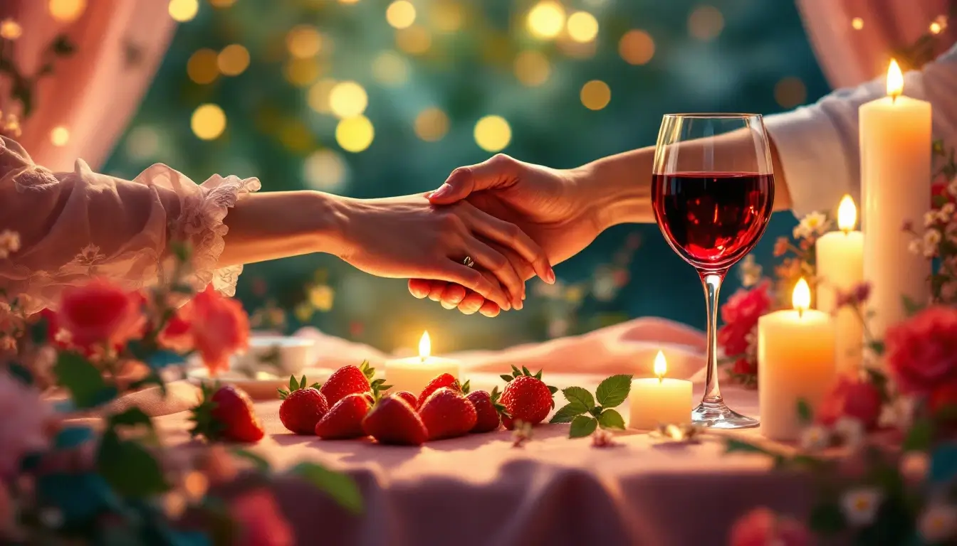 Romantic candlelit dinner table representing how a Venus in Taurus woman loves