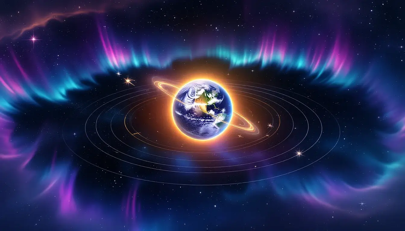 Earth tilted 23.5 degrees orbiting the Sun, illustrating why the fall equinox happens