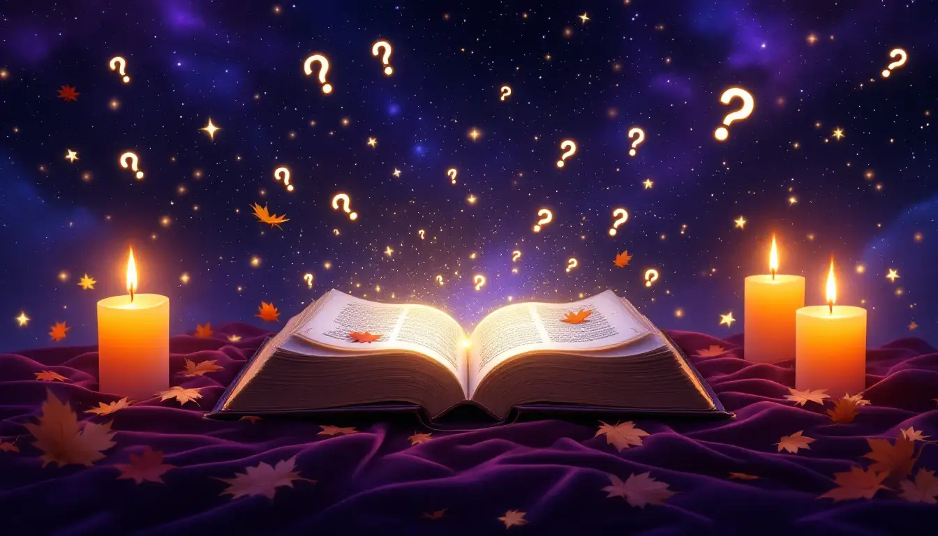 Open cosmic tome of wisdom answering fall equinox questions