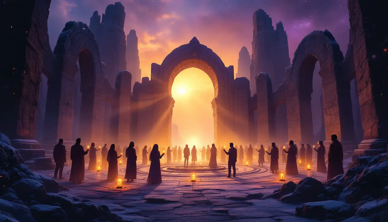 ancient stone circle winter solstice sunrise ritual