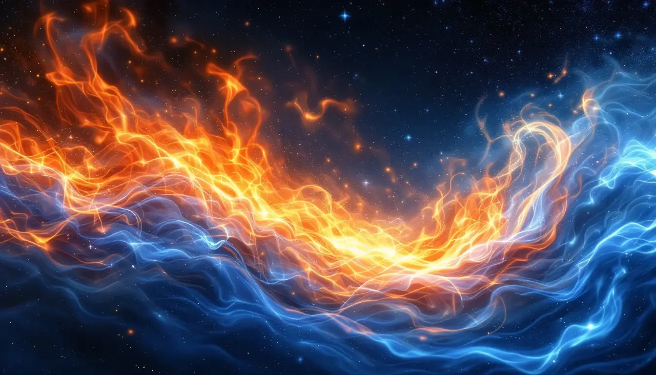 Aries fire element meeting Gemini air element illustration