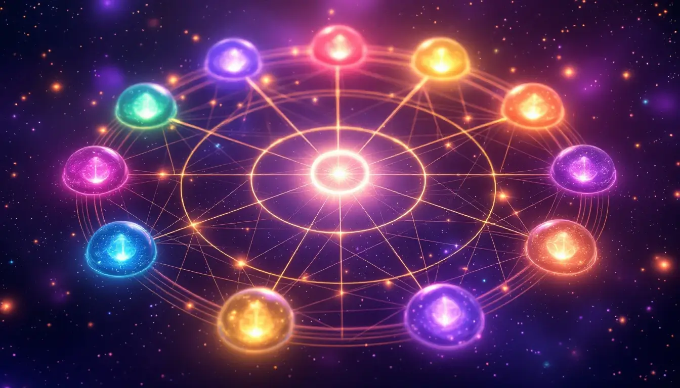 Quick reference chart of the twelve astrological houses