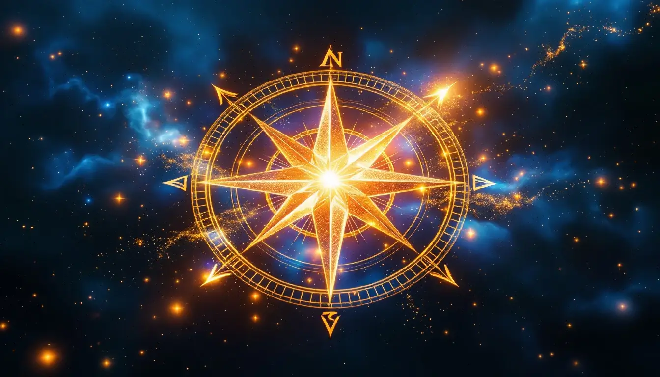 Illustration representing the angular houses of the birth chart