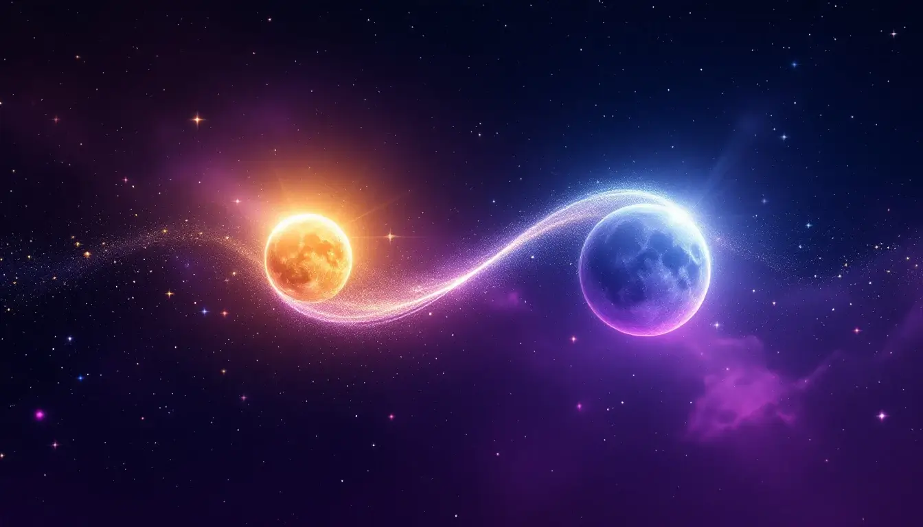 celestial illustration of the north and south nodes in astrology