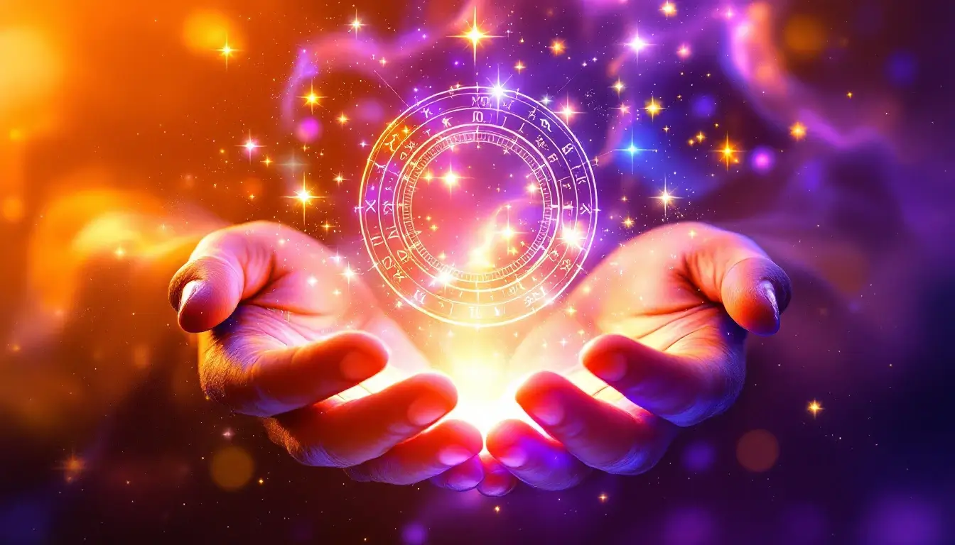 a person holding a glowing star map representing building your own celebrity-style birth chart