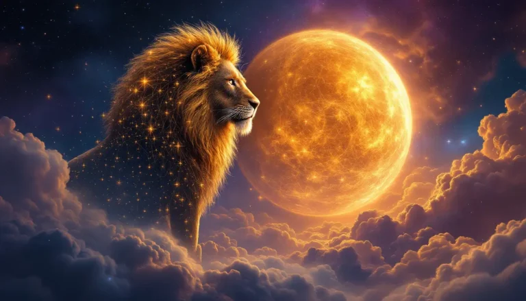Jupiter retrograde 2026 in Leo: a star-formed lion looking back at a glowing golden sphere