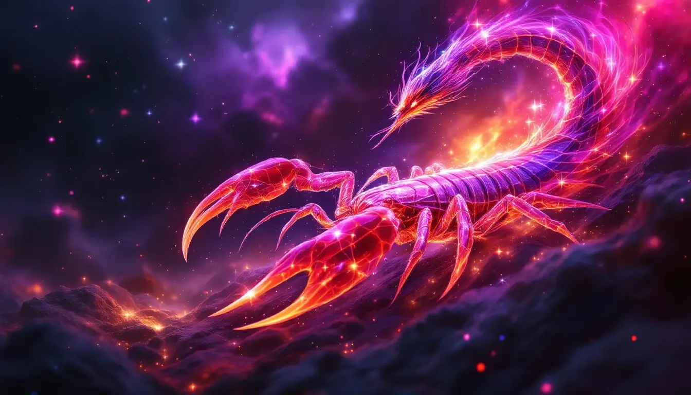 Scorpio scorpion and phoenix symbolizing Samhain death and rebirth